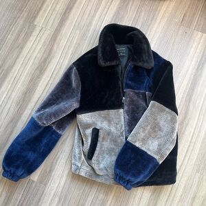 Urban Outfitters UO Patchwork Shearling Faux Fur Jacket - UNISEX XS